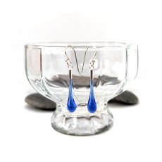 Glass Eardrops Transparent Pale Blue-jewellery-The Vault
