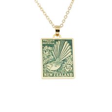 Piwakawaka 1935 Stamp Necklace-jewellery-The Vault