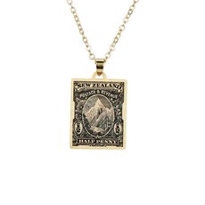 Aoraki Mt Cook 1898 Stamp Necklace-jewellery-The Vault