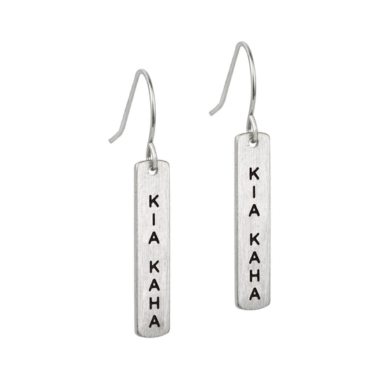 Kia Kaha Earrings Silver Plate