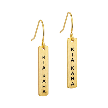 Kia Kaha Earrings Gold Plate