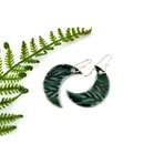 Porcelain Earrings Crescent Green