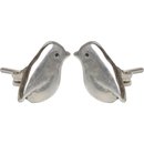 Rock Wren Bird Studs Silver
