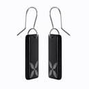 Glass Tapa Drop Earrings Black