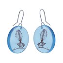 Fantail Glass Disc Earrings Light Blue