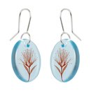 Rata Flower Glass Disc Earrings Light Blue
