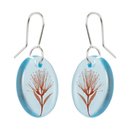 Rata Flower Glass Disc Earrings Light Blue