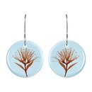Rata Flower Glass Disc Earrings Light Blue