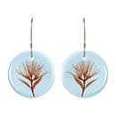 Rata Flower Glass Disc Earrings Light Blue