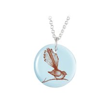 Fantail Glass Disc Pendant Light Blue-jewellery-The Vault