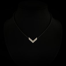 Chevron Mini Rubber Pendant Silver-jewellery-The Vault