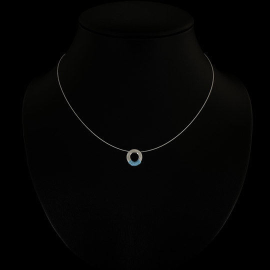 Blue Single Event Micro Pendant Silver