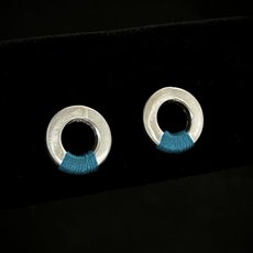 Blue Single Event Studs Silver-jewellery-The Vault