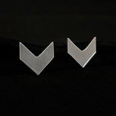 Chevron Studs Silver-jewellery-The Vault