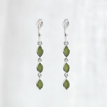 Pounamu Triple Leaf Drop Earrings