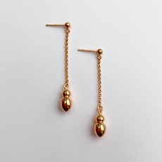 Vessel Long Stud Earrings Gold Plate-jewellery-The Vault