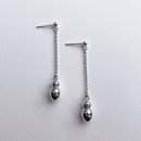 Vessel Long Stud Earrings Silver