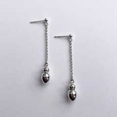 Vessel Long Stud Earrings Silver-jewellery-The Vault