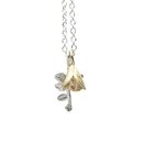 Mini Kowhai Bell and Leaf Necklace