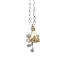 Mini Kowhai Bell and Leaf Necklace-jewellery-The Vault