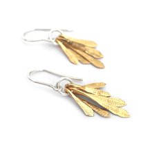 Gold Plate Flutter Drop Earrings-jewellery-The Vault