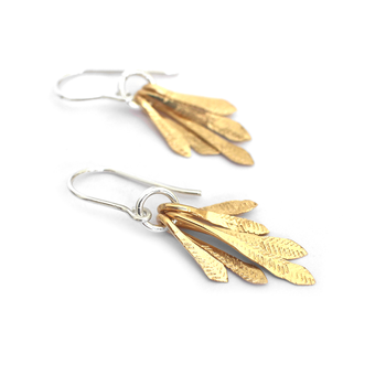 Gold Plate Flutter Drop Earrings