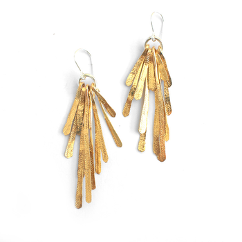 Gold Plate Flutter Statement Earrings