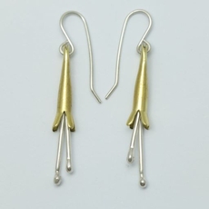 Putiputi Flower Earrings Silver Brass-jewellery-The Vault