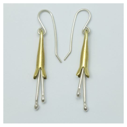 Putiputi Flower Earrings Silver Brass