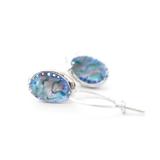 Paua Shell Hoop Earrings