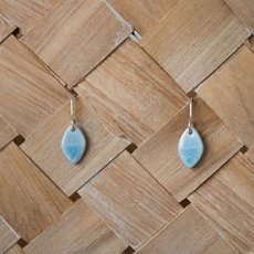 Porcelain Earrings Tiny Leaf-jewellery-The Vault
