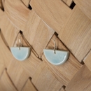 Porcelain Earrings Crescent Light Blue