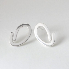 Loop Stud Earrings Silver-jewellery-The Vault