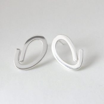 Loop Stud Earrings Silver