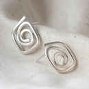 Diamond Swirl Stud Earrings Silver