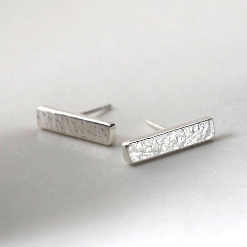 92.5 Sterling Silver 925 Silver Bar Earrings, Daily Use Stud Earrings For  Her