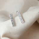 Bar Stud Earrings Siver