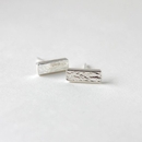 Mini Bar Stud Earrings Silver