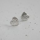 Sweetheart Stud Earrings Silver