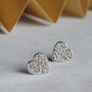 Sweetheart Stud Earrings Silver