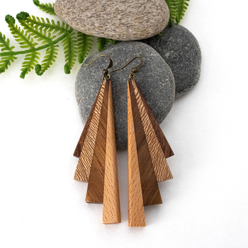 Piwakawaka Wooden Earrings