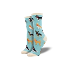 Woman's Socks Doggy Style Blue Heather-artists-and-brands-The Vault