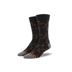 Men's Socks Caffeine Molecule Black-artists-and-brands-The Vault