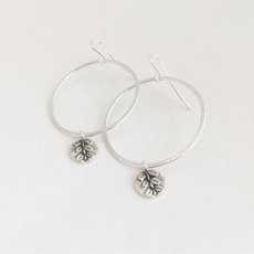 Kowhai Hoop Dangle Earrings Silver-jewellery-The Vault