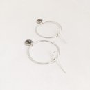 Kowhai Hoop Dangle Earrings Silver
