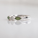 Pounamu and Cubic Zirconia Blossom Ring