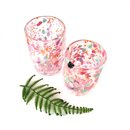 Glass Tumbler Pink Orange Mint