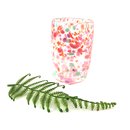 Glass Tumbler Pink Orange Mint