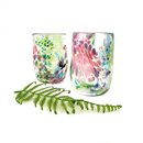 Glass Tumbler Purple Green