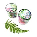 Glass Tumbler Purple Green